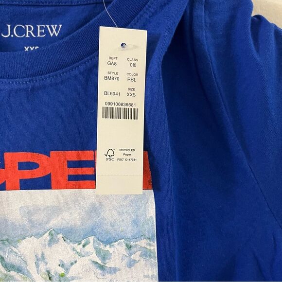 J. Crew Aspen Broken in Jersey T-Shirt in Regal Blue XXS NWT - Picture 5 of 10